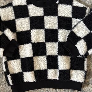 Kids Checkered Black and White Sweatshirt